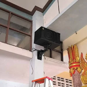งานติดตั้งระบบเสียงตามสาย วัดเกตุน้อยอัมพวัน